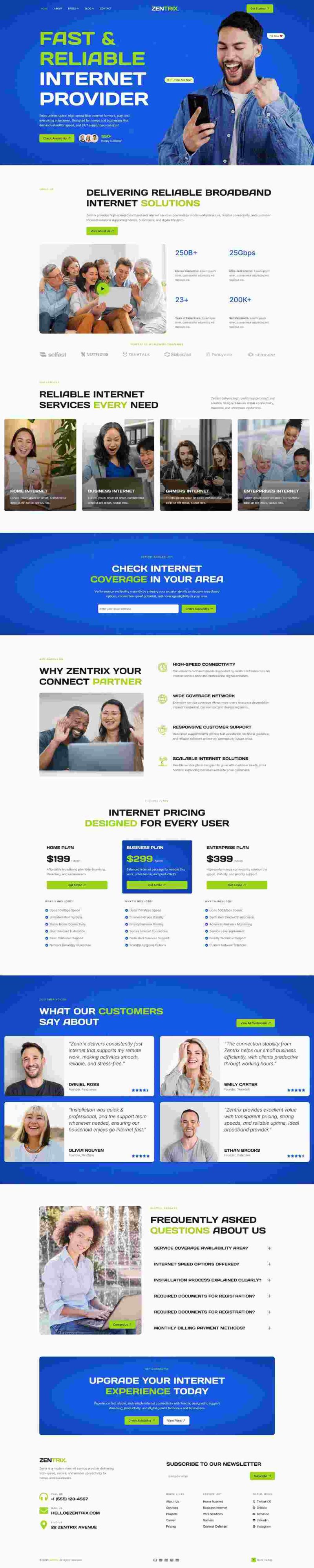 Home — Zentrix - Broadband & Internet Provider Elementor Template