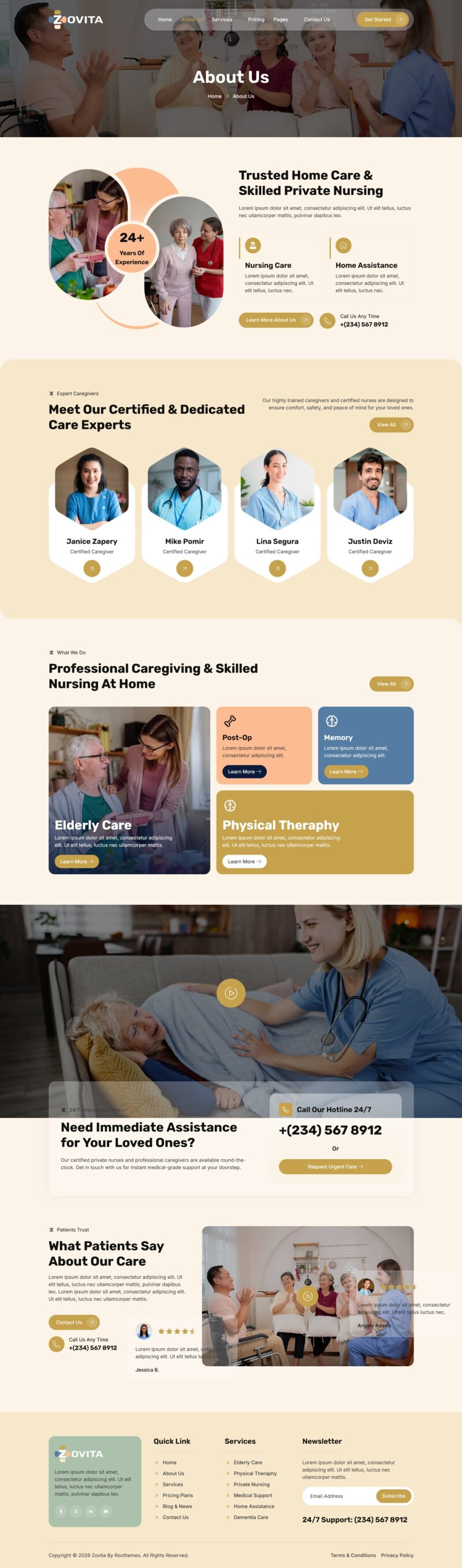 About Us — Zovita - Home Care & Private Nursing Elementor Template