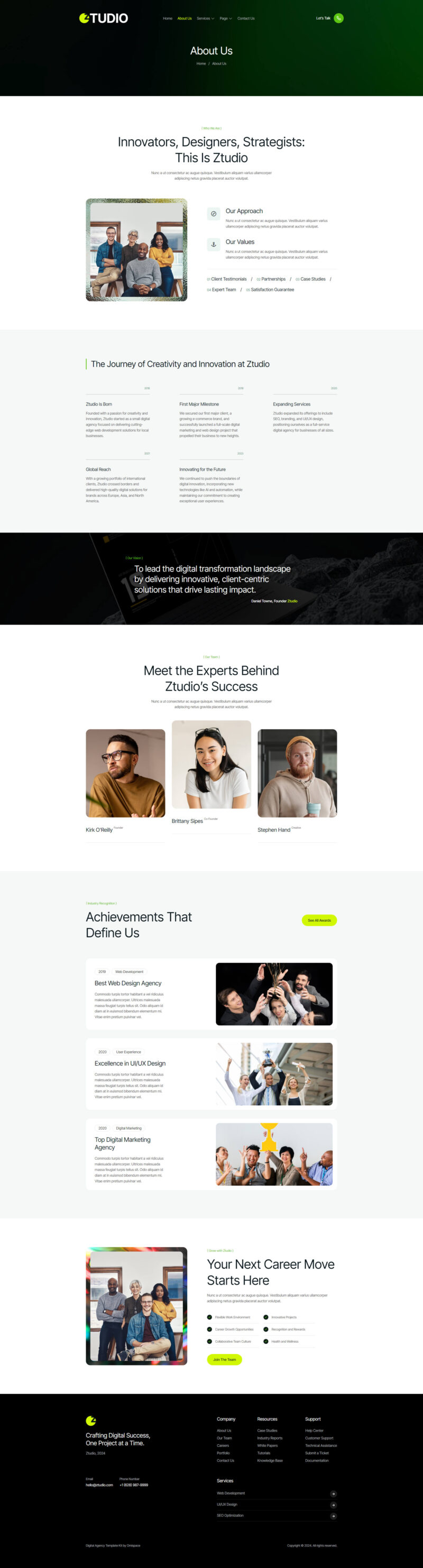 About Us — Ztudio - Digital Agency Elementor Template