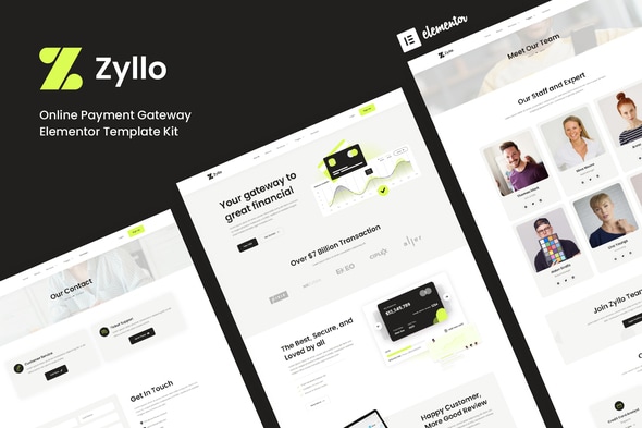 Zyllo - Online Payment Gateway Elementor Template — Elementor template kit cover