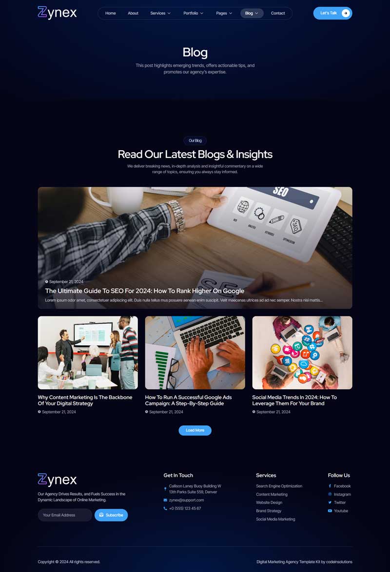 Blog — Zynex - Digital Marketing Agency Elementor Template